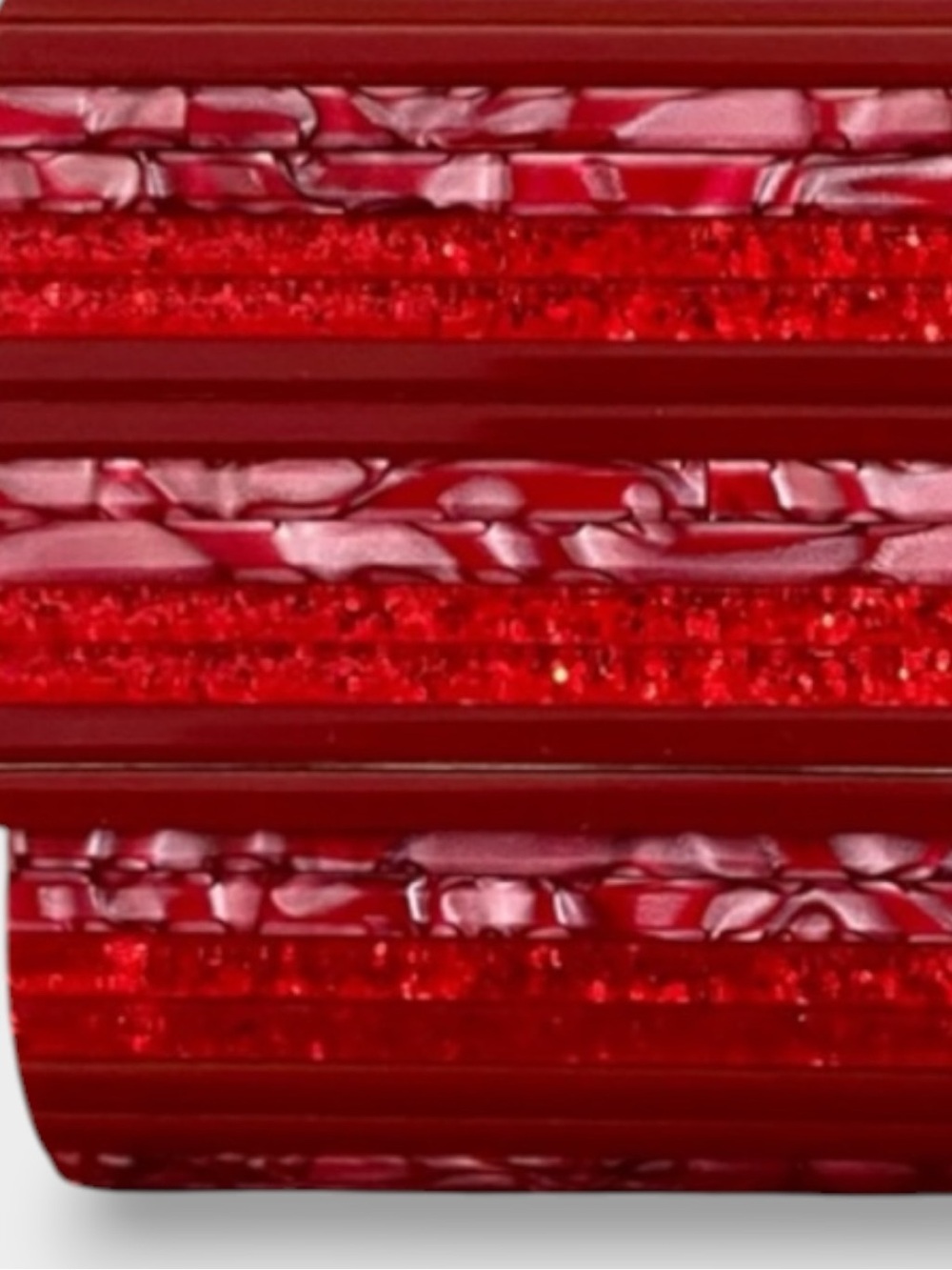 Kurt Geiger 🪢 Red Stripe Perspex Party Clutch - Picture 6 of 9